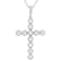 Lab-Grown Diamond Cross Pendant In Sterling Silver 0.75ctw