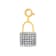 Lab Created White Sapphire 18K Yellow Gold Over Sterling Silver Pave
Padlock Pendant Charm