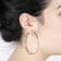 18K Yellow Gold Over Sterling Silver Polished 2-1/2" Hoop Earrings