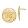 14k Yellow Gold Polished and Textured Sand Dollar Stud Earrings