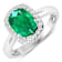 1.96ctw Green Emerald and Diamond 14K White Gold Halo Ring