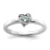 Sterling Silver Stackable Expressions Aquamarine Heart Ring 0.06ctw