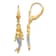 14k Yellow Gold and Rhodium Over 14k Yellow Gold Brushed Polished
Mermaid Dangle Earrings