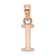 14k Rose Gold Polished Block Letter I Initial Pendant