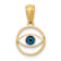 14k Yellow Gold Polished Enameled Reversible Eye Pendant