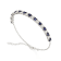 Lab Created Blue and White Sapphire Rhodium Over Sterling Silver Bracelet