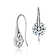 CZ Solitaire Drop Earrings In Rhodium Over Brass