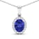 Tanzanite and White Diamond 14K White Gold Pendant with 18 inch Cable
Chain 1.60ctw