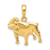 14k Yellow Gold Textured Bulldog Charm