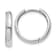 Rhodium Over 14k White Gold 7/16" Round Hinged Hoop Earrings