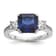Rhodium Over Sterling Silver Polished Fancy Blue and White Cubic
Zirconia Ring