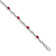 Rhodium Over 10k White Gold Diamond and Red Ruby Bracelet