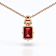 Natural Red Garnet 14K Rose Gold Over Sterling Silver Octagen Shape
Pendant with Chain