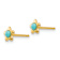 14k Yellow Gold Polished 5mm Turquoise Star Stud Earrings