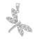 Rhodium Over 14k White Gold Diamond-Cut Filigree Textured Dragonfly Pendant