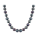10-10.5mm Black Cultured Freshwater Pearl Sterling Silver Strand Necklace
