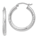 Rhodium Over 14k White Gold 1 1/16" Satin and Diamond-cut Round
Hoop Earrings