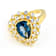 Blue Topaz And Lab White Sapphire Ring In 18K Gold Over Sterling Silver 3.08ctw