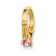 14k Yellow Gold 3D Ring with October Birthstone Light Pink Cubic
Zirconia Charm