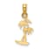 10K Yellow Gold Textured Mini Double Palm Trees Charm