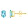 6x4mm Oval Blue Topaz 14k Yellow Gold Stud Earrings