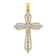 14K Yellow Gold and Rhodium 0.03ct. Diamond Cross Pendant