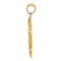 14k Yellow Gold Polished, Textured and Diamond-Cut Hummingbird with
Flower Pendant