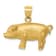 14k Yellow Gold Brushed and Diamond-Cut Pig Pendant