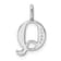 14K White Gold Diamond Letter Q Initial Pendant