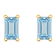 5x3mm Emerald Cut Aquamarine 14k Yellow Gold Stud Earrings