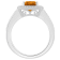 7mm Cushion Citrine 1/4 ctw Diamond Rhodium Over Sterling Silver Halo Ring