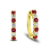 1.15ctw Ruby and Diamond Hoop Earrings in 14k Yellow Gold