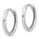 Rhodium Over 14k White Gold 9/16" Polished Hinged Hoop Earrings