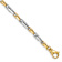 14k Yellow Gold and 14k White Gold 5mm Hand Polished Fancy Link Chain Bracelet