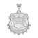 Rhodium Over Sterling Silver LogoArt University of Georgia Large Pendant
