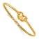 14K Yellow Gold Polished Heart Hinged Bangle Bracelet