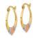 14k Yellow Gold and 14k Rose Gold with Rhodium Over 14k Yellow Gold
13/16" Satin Hoop Earrings