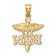 14k Yellow Gold Diamond-Cut and Textured RN Pendant