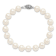 Rhodium Over Sterling Silver 8-9mm White Freshwater Cultured Pearl Bracelet