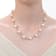 Freshwater Pearl And CZ Link Necklace In 14K Gold Over Sterling Silver