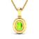 1.05ctw 14K Yellow Gold Oval Peridot and White Diamond Pendant with 18
inch Cable Chain
