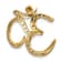 14k Yellow Gold Diamond Om Chain Slide Pendant
