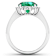 3.33ctw Green Emerald and Diamond 14K White Gold Halo Ring