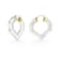 14K Yellow Gold Over Sterling Silver Heart Gem Acrylic Hoops in Clear