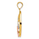 14K Tri-color Gold Textured Sun, Moon and Star Oval Pendant