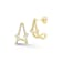 Rachel Zoe Pear-Shaped CZ J-Hoop Stud Earrings in 14K Gold Over Sterling Silver