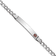 Rhodium Over 14k White Gold Medical Polished Red Enamel Curb Link ID Bracelet