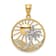 14K Two-tone Sun and Palm Tree Pendant