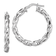 Rhodium Over Sterling Silver 4x25mmTwisted Hoop Earrings