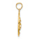 14k Yellow Gold Textured Double Dolphin Circle Pendant